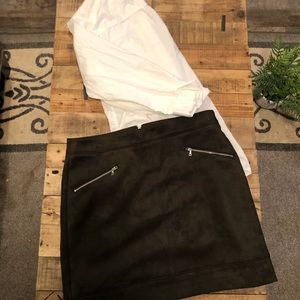 LOFT suede mini skirt